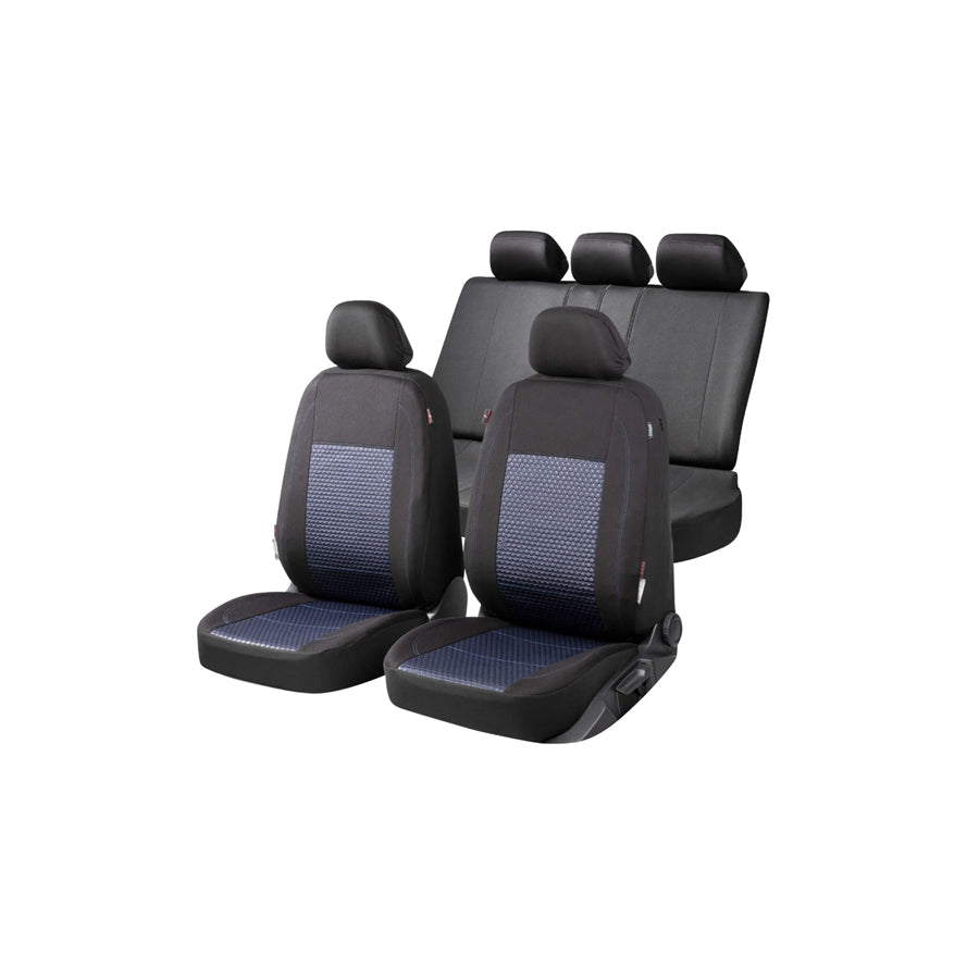 WALSER Avignon, ZIPP IT Premium 11871 Car seat cover Blue/black, Polyester, Front and Rear