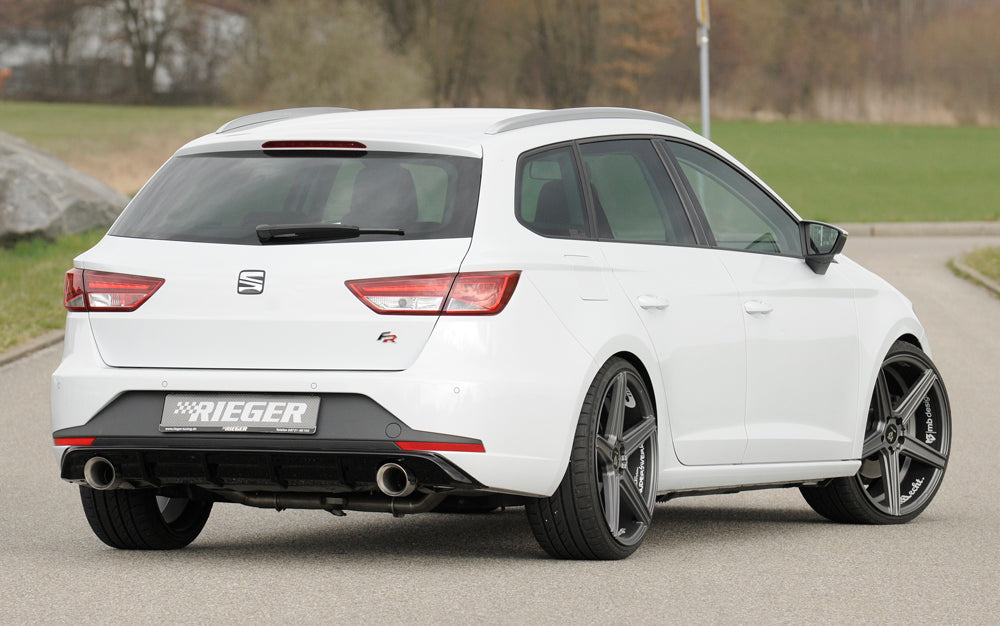Rieger 00088104 SEAT 5F Leon FR Rear Diffuser for Sport Tailpipe Left & Right - Glossy Black