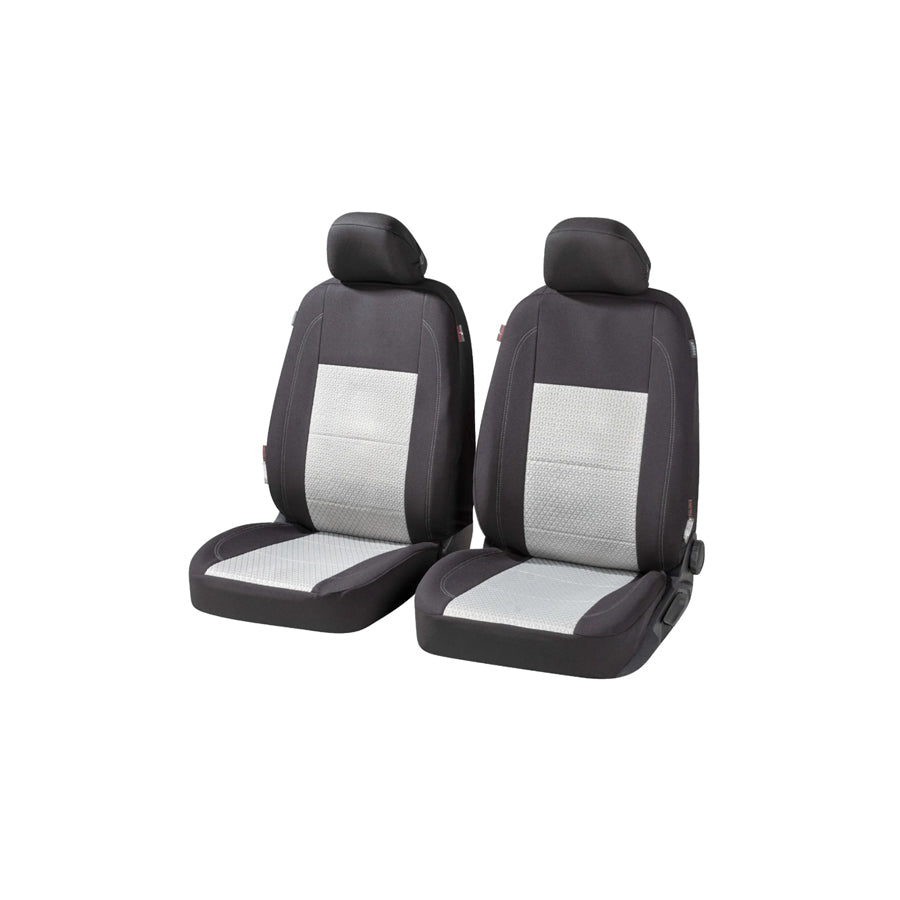 WALSER Avignon , ZIPP IT Premium 11870 Car seat cover Black, Silver, Polyester, Front