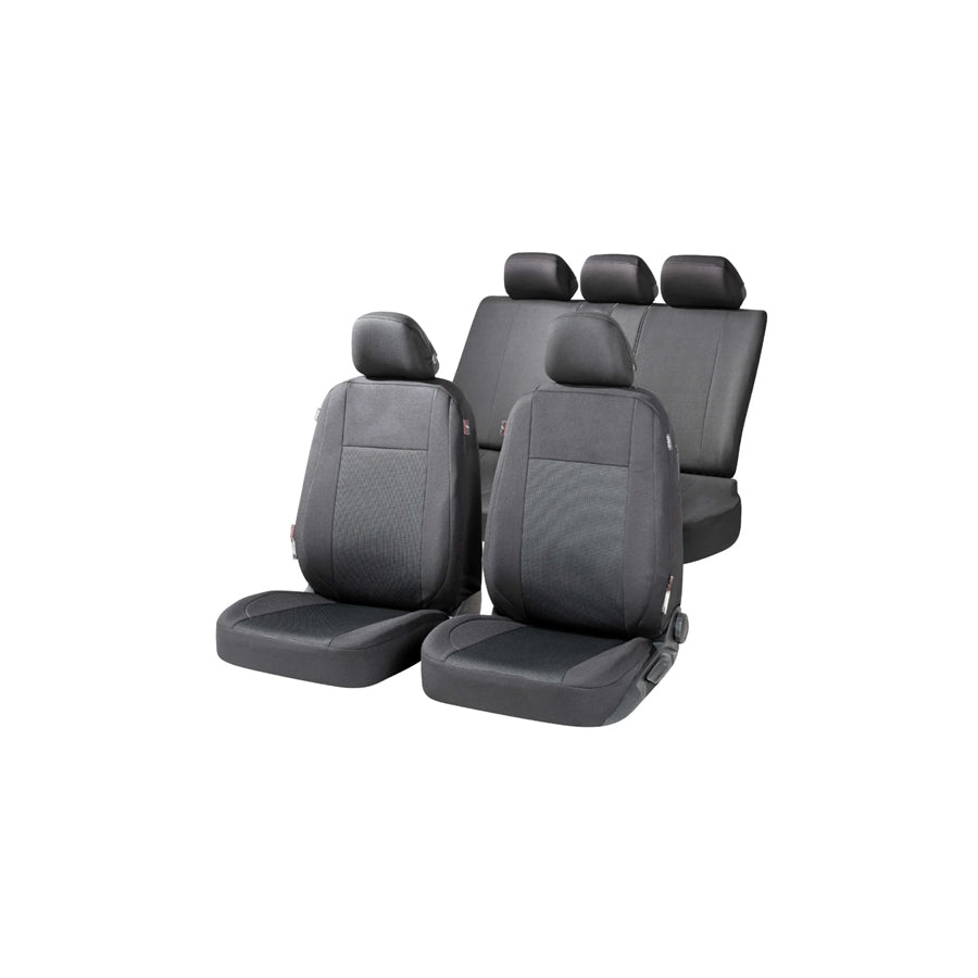 WALSER Ardwell, ZIPP IT Premium 11869 Car seat cover Black/Grey, Polyester, Front and Rear