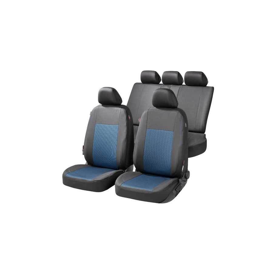 WALSER Ardwell, ZIPP IT Premium 11868 Car seat cover Blue/black, Polyester, Front and Rear