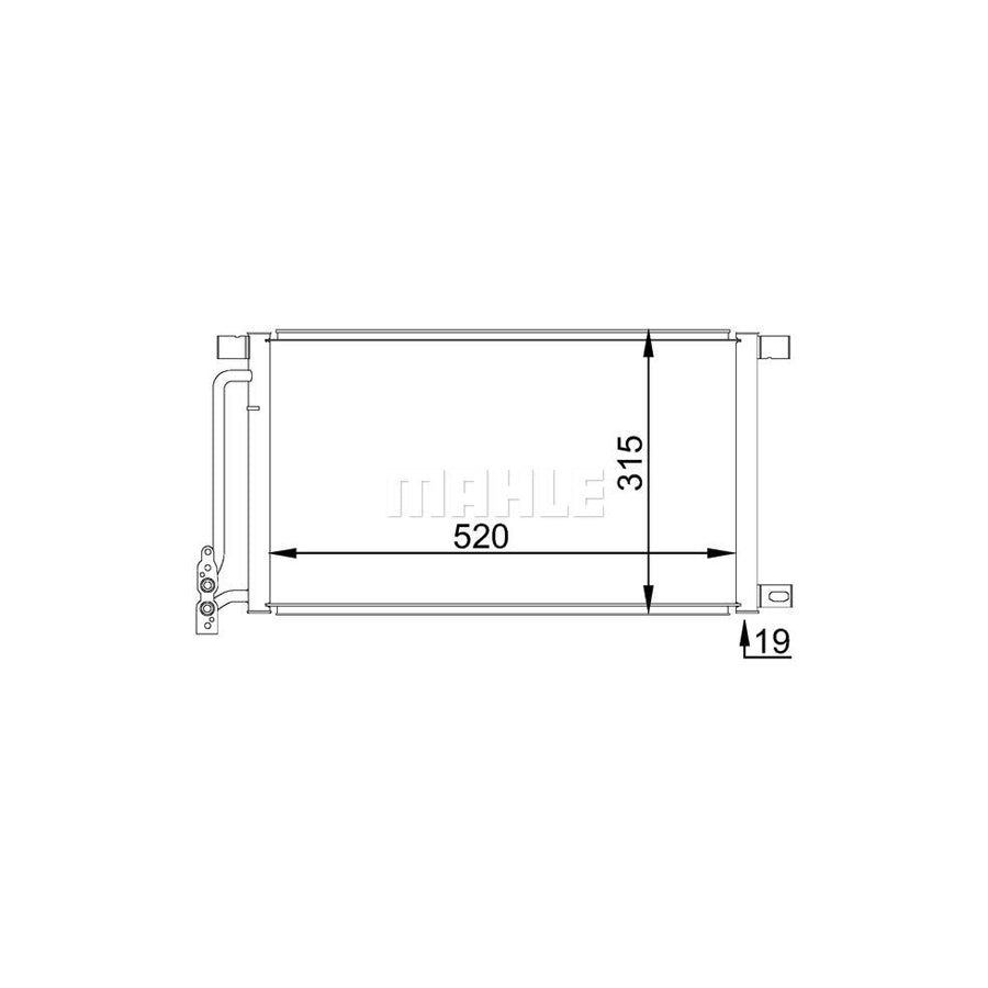 MAHLE ORIGINAL AC 235 001S Air conditioning condenser without dryer