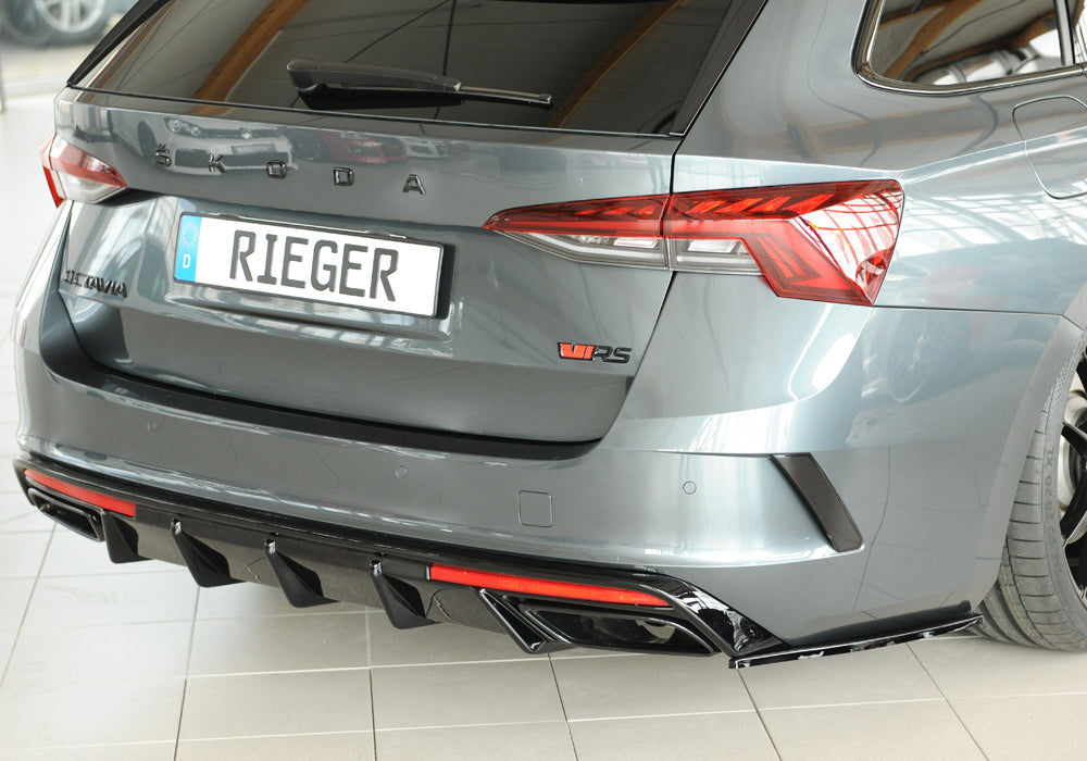 Rieger 00088255 Skoda NX Octavia RS Rear Diffuser - Glossy Black