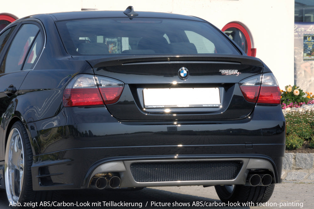 Rieger 00099550 BMW 3 Series E90 E91 Rear Diffuser for Twin Tailpipe Left & Right - Carbon-Look