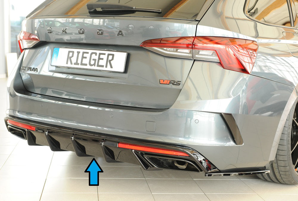Rieger 00088255 Skoda NX Octavia RS Rear Diffuser - Glossy Black