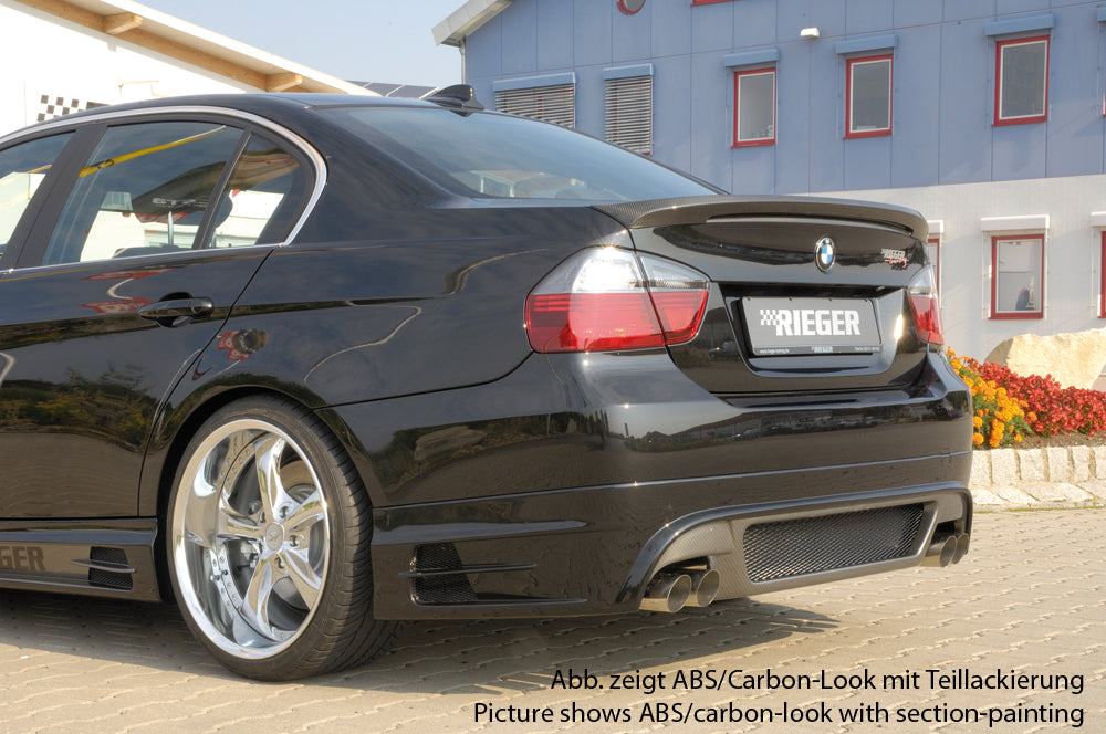 Rieger 00099550 BMW 3 Series E90 E91 Rear Diffuser for Twin Tailpipe Left & Right - Carbon-Look