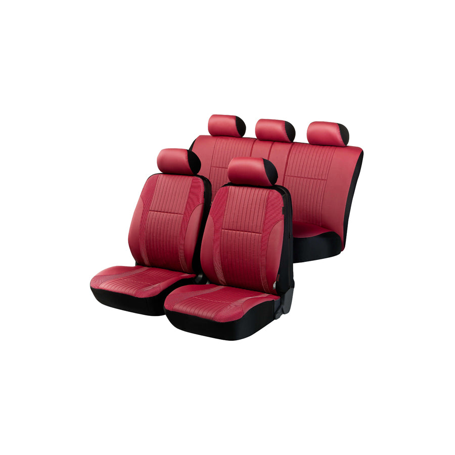 WALSER ZIPP IT Deluxe 11987 Car seat cover Red, Leatherette, Polyester, Front and Rear