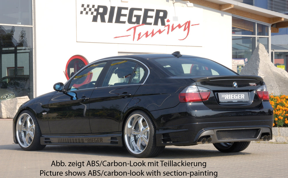 Rieger 00099550 BMW 3 Series E90 E91 Rear Diffuser for Twin Tailpipe Left & Right - Carbon-Look