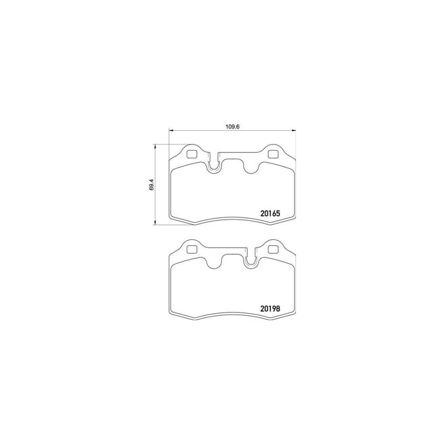 Brembo P 02 003 Brake Pad Set Directional Brake Pads Prepared For Wear Indicator