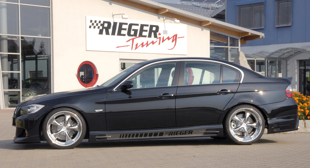 Rieger 00099550 BMW 3 Series E90 E91 Rear Diffuser for Twin Tailpipe Left & Right - Carbon-Look