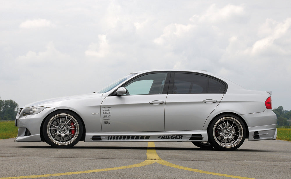 Rieger 00099550 BMW 3 Series E90 E91 Rear Diffuser for Twin Tailpipe Left & Right - Carbon-Look