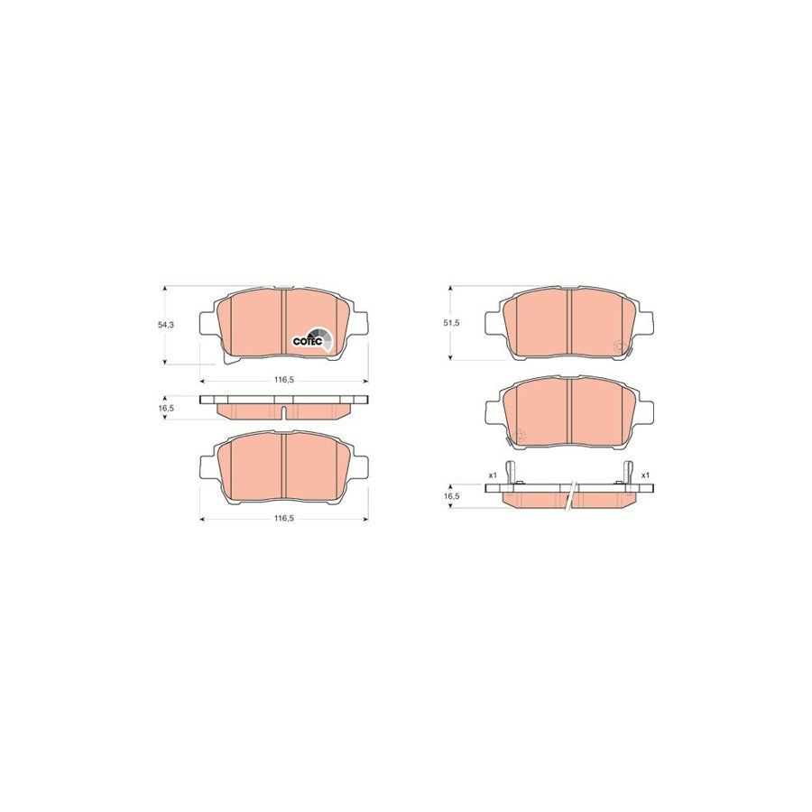 TRW Cotec Gdb3317 Brake Pad Set With Acoustic Wear Warning