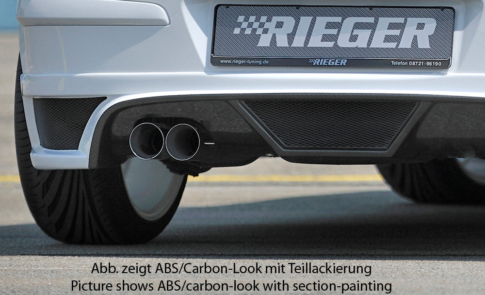 Rieger 00051269 Opel Astra H Rear Diffuser for Twin Tailpipe Left - Matte Black