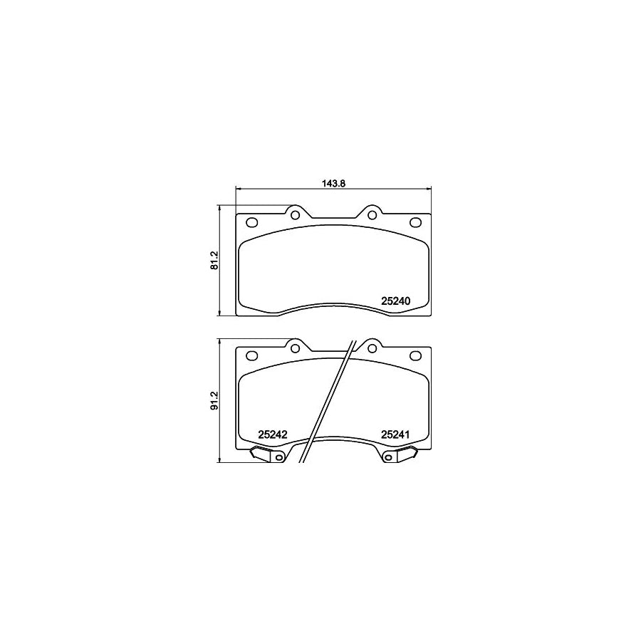 Hella 8DB 355 019 531 Brake Pad Set For Nissan Patrol Vi Y62 With Acoustic Wear Warning With Accessories