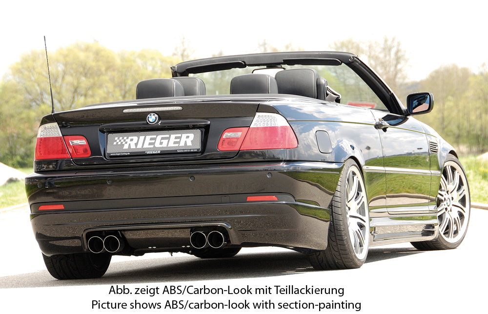 Rieger 00099576 BMW 3 Series E46 Rear Diffuser for Twin Tailpipe Left & Right - Carbon-Look