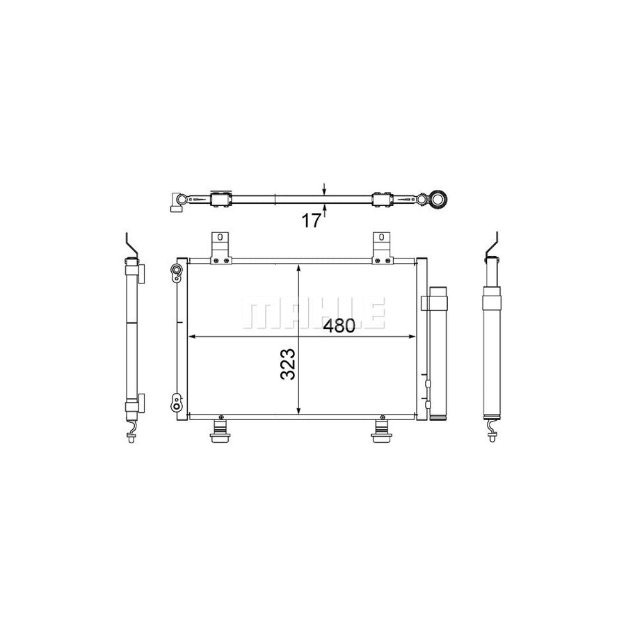 MAHLE ORIGINAL AC 495 000S Air conditioning condenser for SUZUKI Swift III Hatchback (MZ, EZ) with dryer