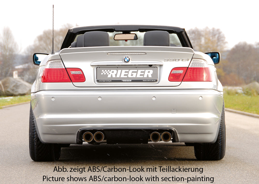 Rieger 00099574 BMW 3 Series E46 Rear Diffuser for Twin Tailpipe Left & Right - Carbon-Look
