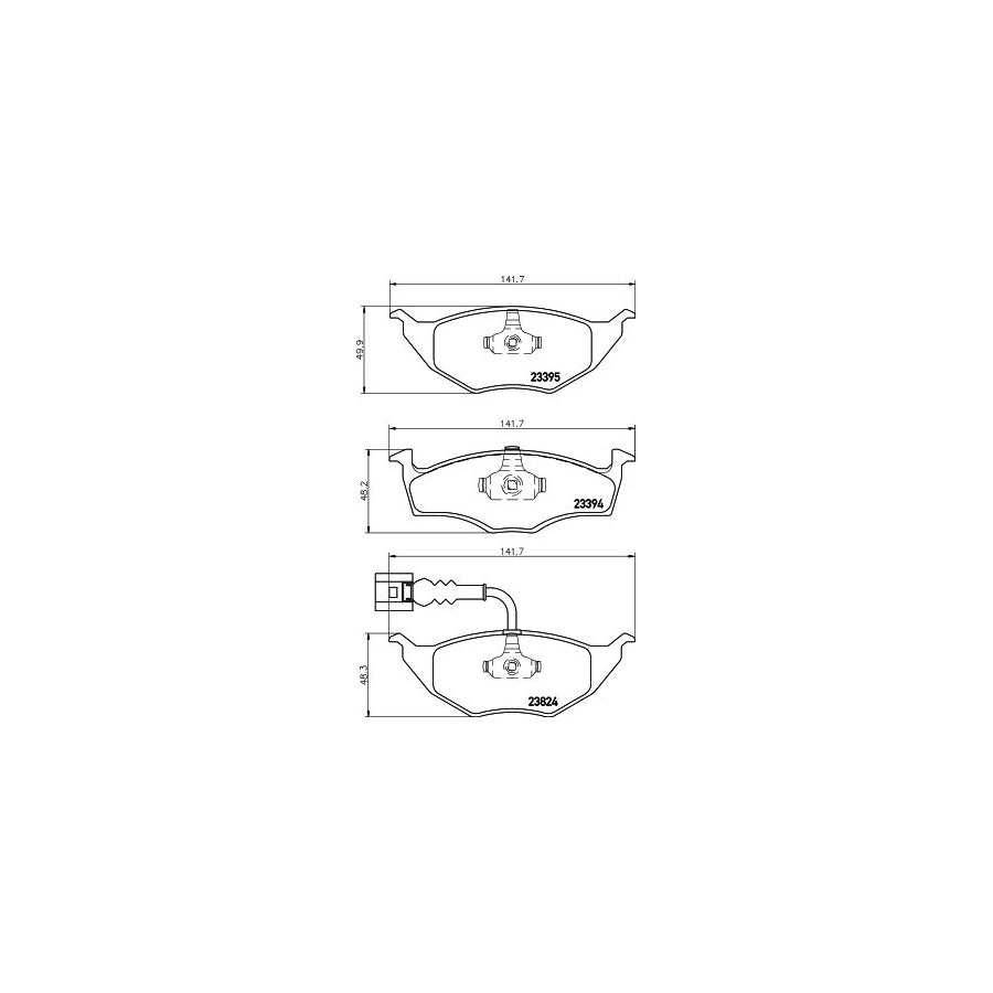 Hella 8DB 355 009 021 Brake Pad Set For Audi A2 8Z0 With Integrated Wear Warning Contact
