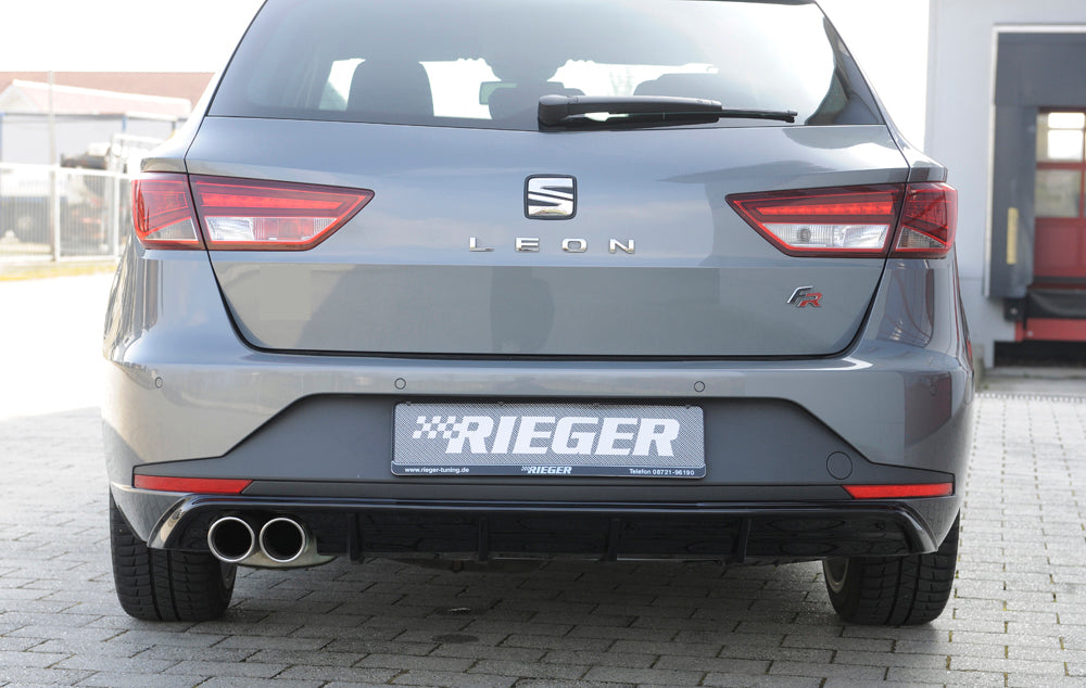 Rieger 00088103 SEAT 5F Leon FR Rear Diffuser for Twin Tailpipe Left - Glossy Black