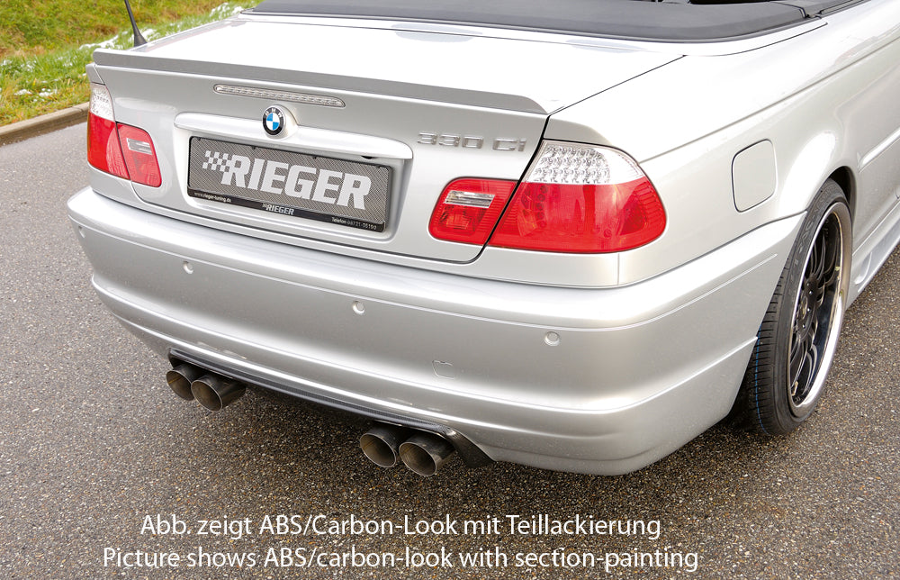 Rieger 00099574 BMW 3 Series E46 Rear Diffuser for Twin Tailpipe Left & Right - Carbon-Look