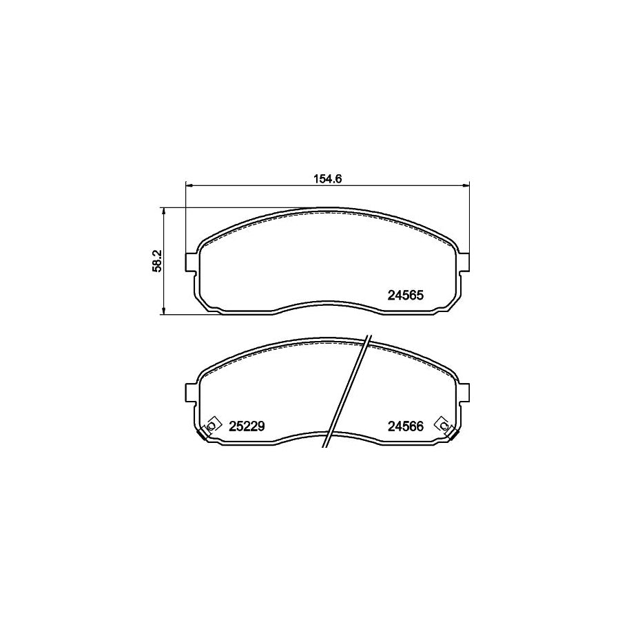 Hella 8DB 355 019 581 Brake Pad Set For Kia Sedona I Gq With Acoustic Wear Warning