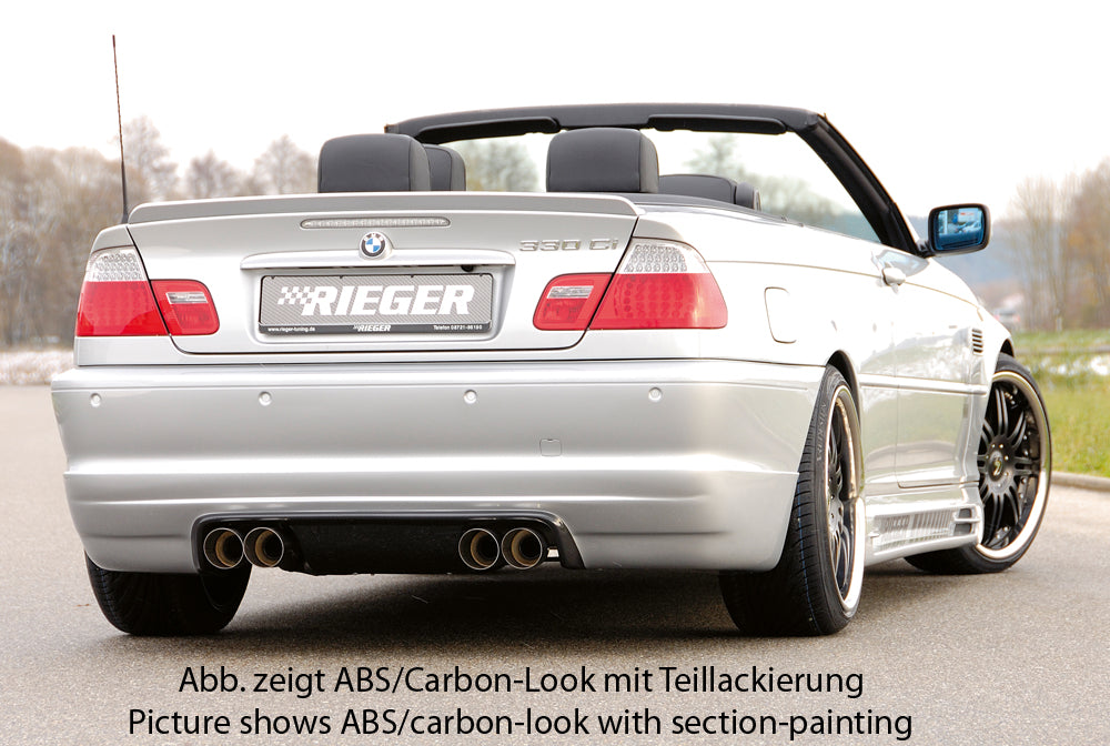 Rieger 00099574 BMW 3 Series E46 Rear Diffuser for Twin Tailpipe Left & Right - Carbon-Look