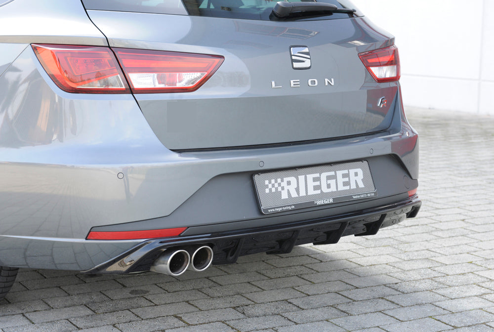 Rieger 00088103 SEAT 5F Leon FR Rear Diffuser for Twin Tailpipe Left - Glossy Black