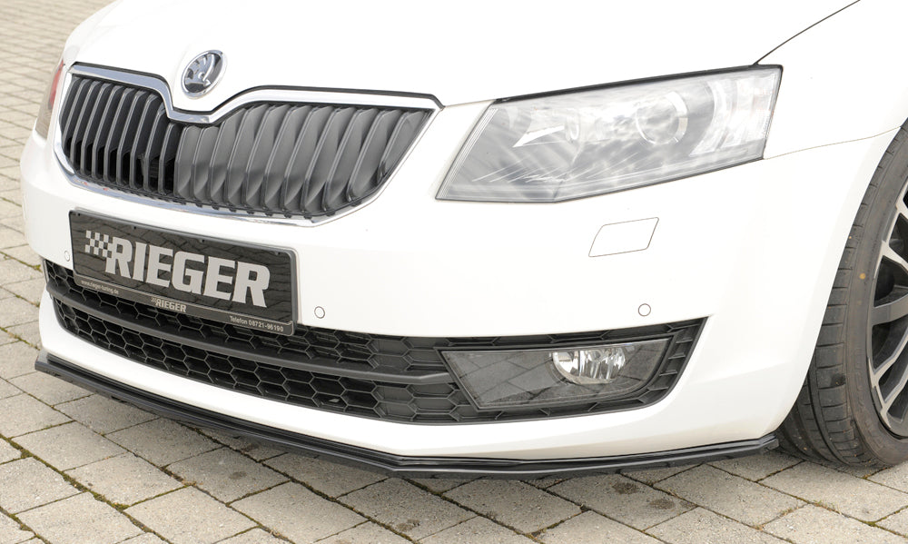 Rieger 00088107 Skoda 5E Octavia Front Splitter - Glossy Black