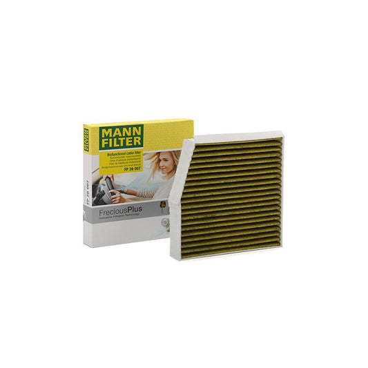 MANN-FILTER FP 26 007 Pollen filter Activated Carbon Filter, Activated Carbon Filter with polyphenol, Particulate filter (PM 2.5), with antibacterial action, with fungicidal effect, FreciousPlus