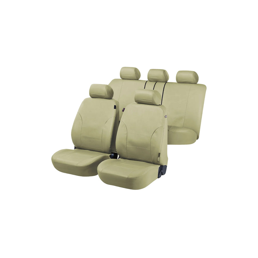 WALSER Sussex 11957 Car seat cover Green, Polyester, PU (Polyurethane), PVC, Synthetic leather, Front and Rear