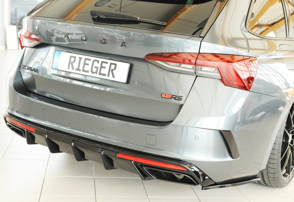 Rieger 00088257 Skoda NX Octavia RS Right Rear Side Splitter - Glossy Black
