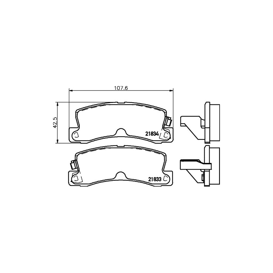 Hella 8DB 355 006 431 Brake Pad Set With Acoustic Wear Warning