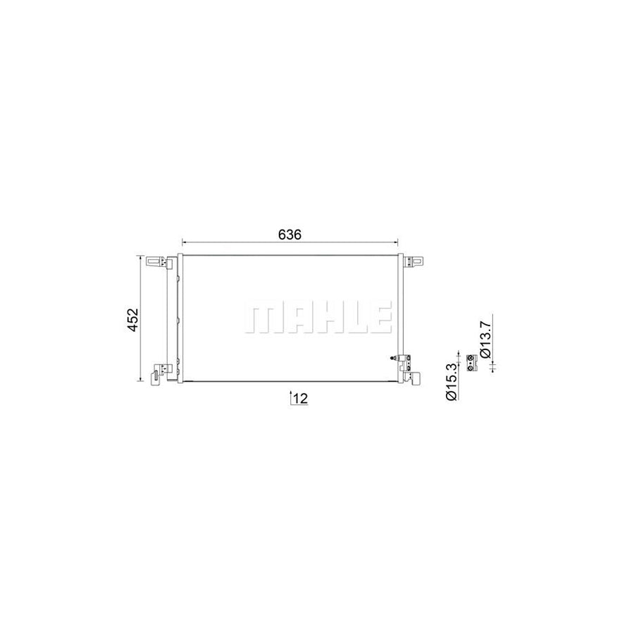 MAHLE ORIGINAL AC 952 000S Air conditioning condenser with dryer