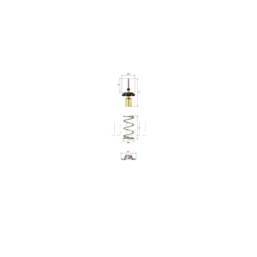 MAHLE ORIGINAL TX 257 82D Engine thermostat Opening Temperature: 82°C, with seal