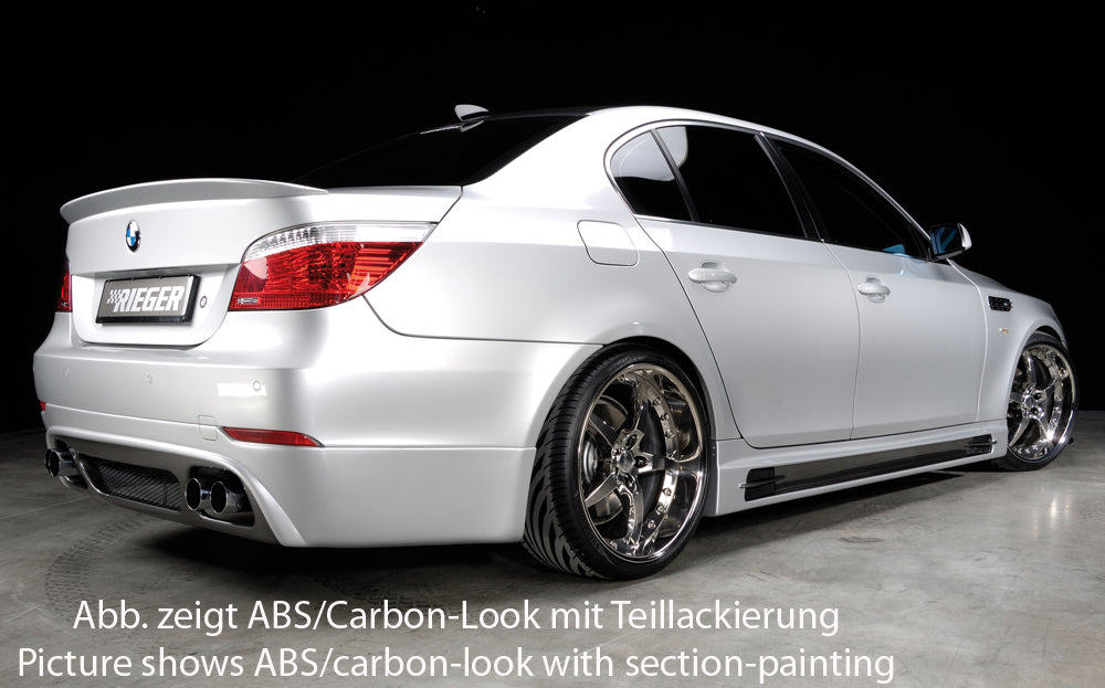 Rieger 00099592 BMW 5 Series E60 Rear Diffuser for Twin Tailpipe Left & Right - Carbon-Look