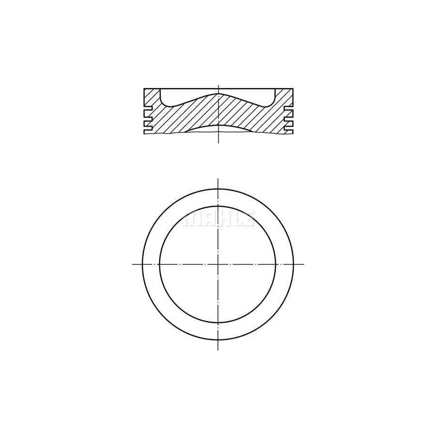 MAHLE ORIGINAL 039 PI 00125 012 Piston 73,7 mm, with piston ring carrier, without cooling duct