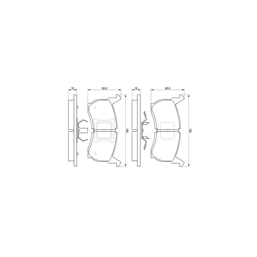 Bosch 0986424142 Brake Pad Set For Mazda 626 BP060