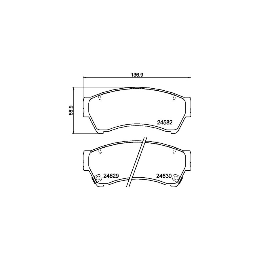 Hella 8DB 355 013 761 Brake Pad Set For Mazda 6 With Acoustic Wear Warning