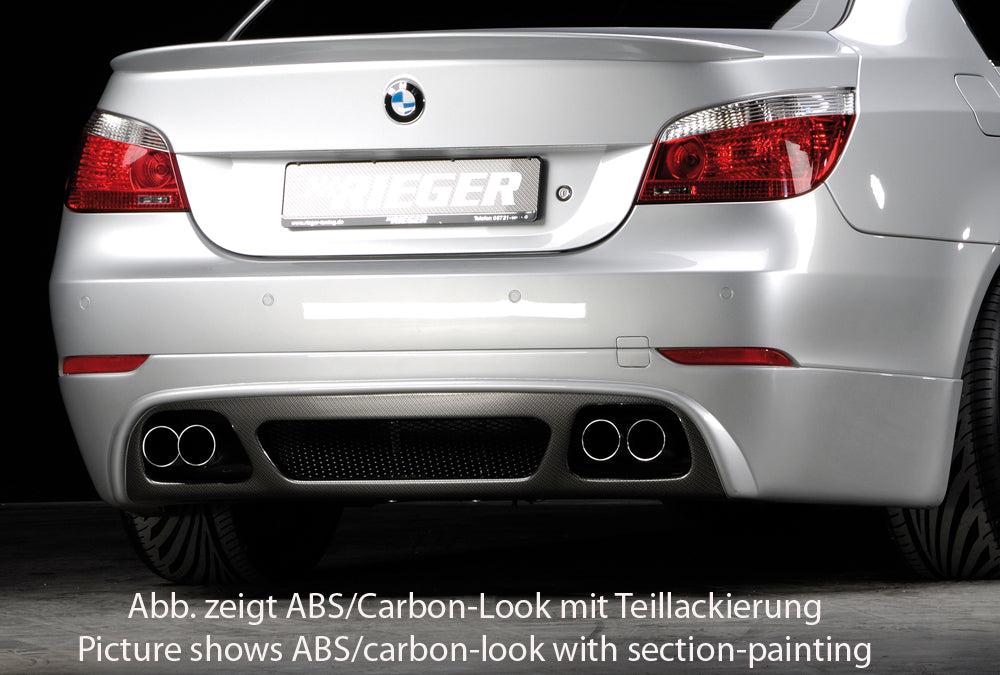 Rieger 00099592 BMW 5 Series E60 Rear Diffuser for Twin Tailpipe Left & Right - Carbon-Look