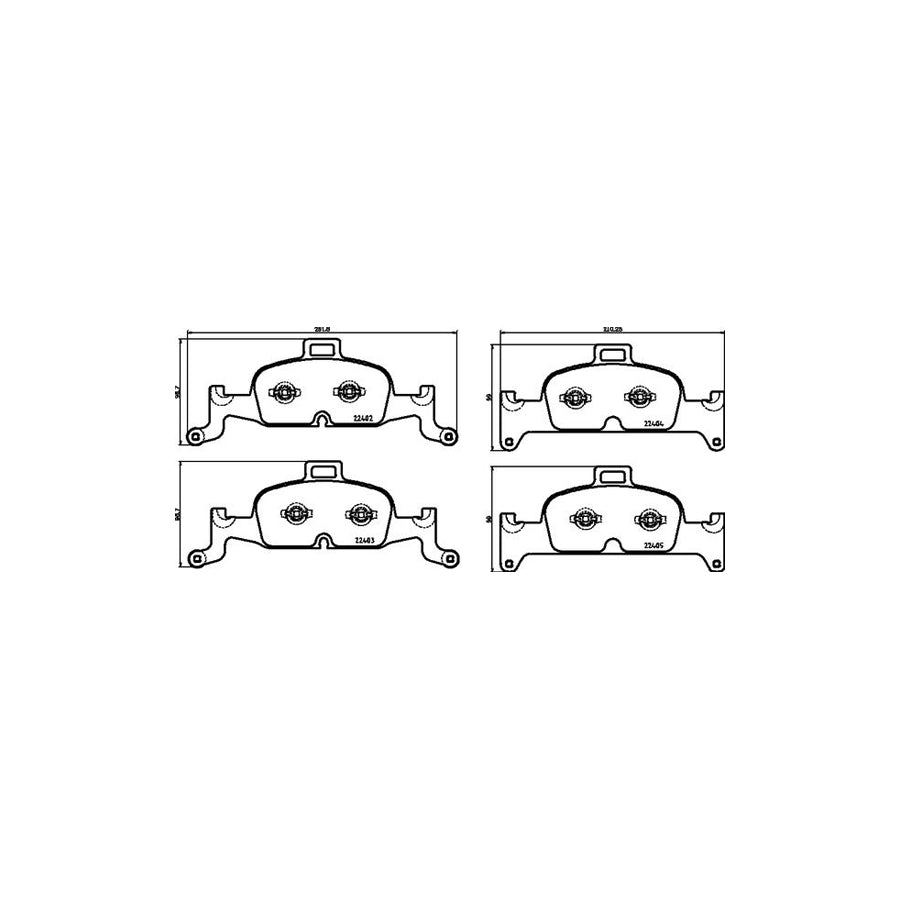 Brembo P 85 164X Brake Pad Set Prepared For Wear Indicator With Anti Squeak Plate With Counterweights