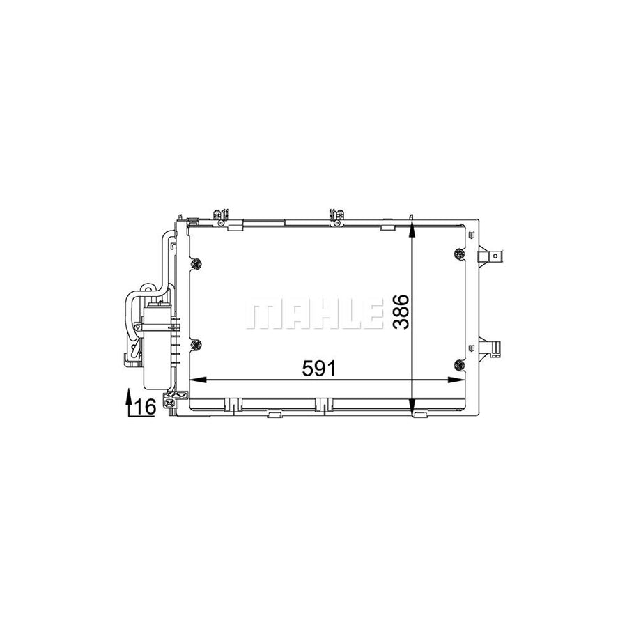 MAHLE ORIGINAL AC 308 000P Air conditioning condenser with dryer, with seal ring