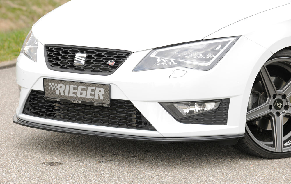 Rieger 00088105 SEAT 5F Front Splitter (Leon FR & Leon Cupra) - Glossy Black