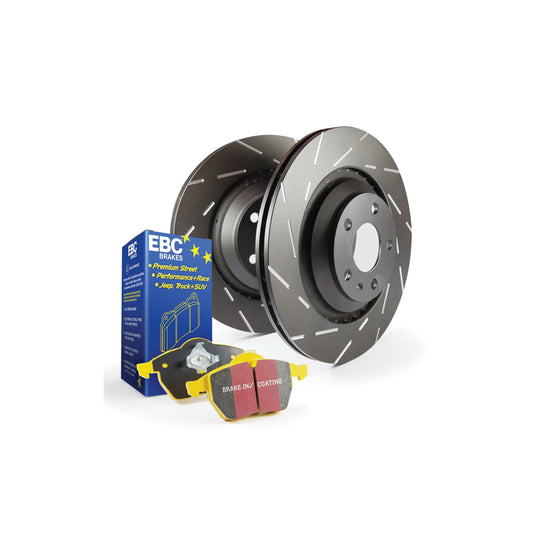 EBC Mercedes-Benz R173 W176 X117 X156 Rear Yellowstuff Pad & Plain Disc Brake Disc Kit (Inc. A45, CLA45, GLA45 & SLC43)