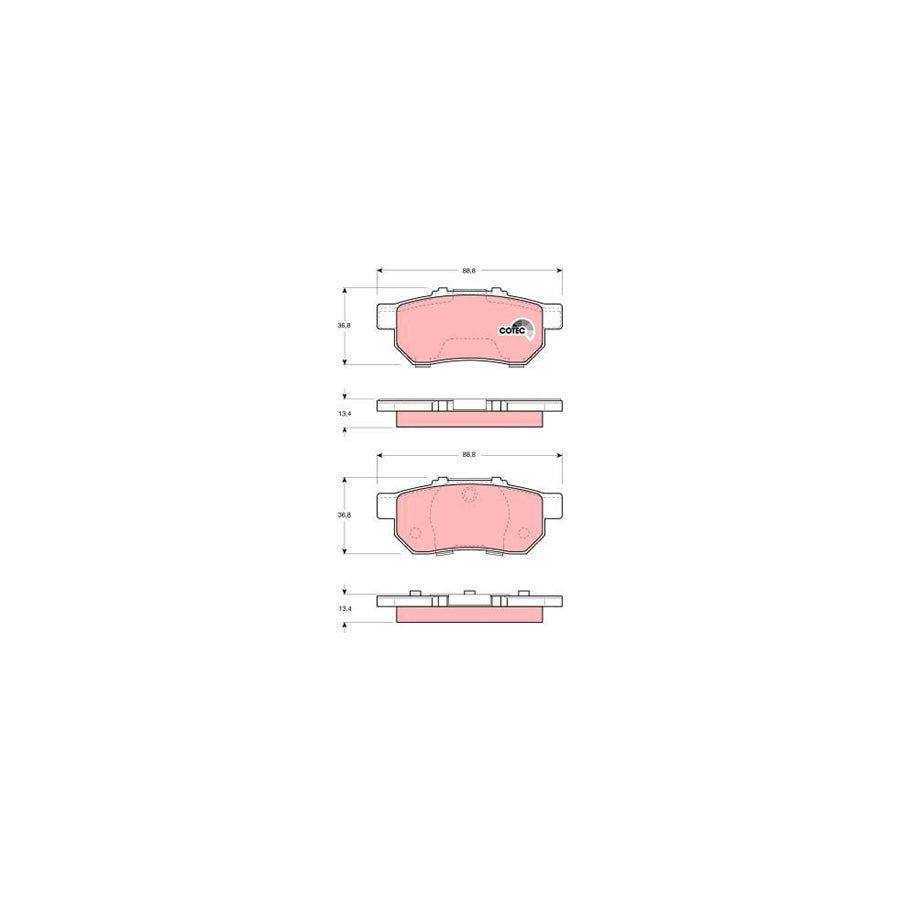 TRW Gdb3113 Brake Pad Set Not Prepared For Wear Indicator With Brake Caliper Screws With Accessories