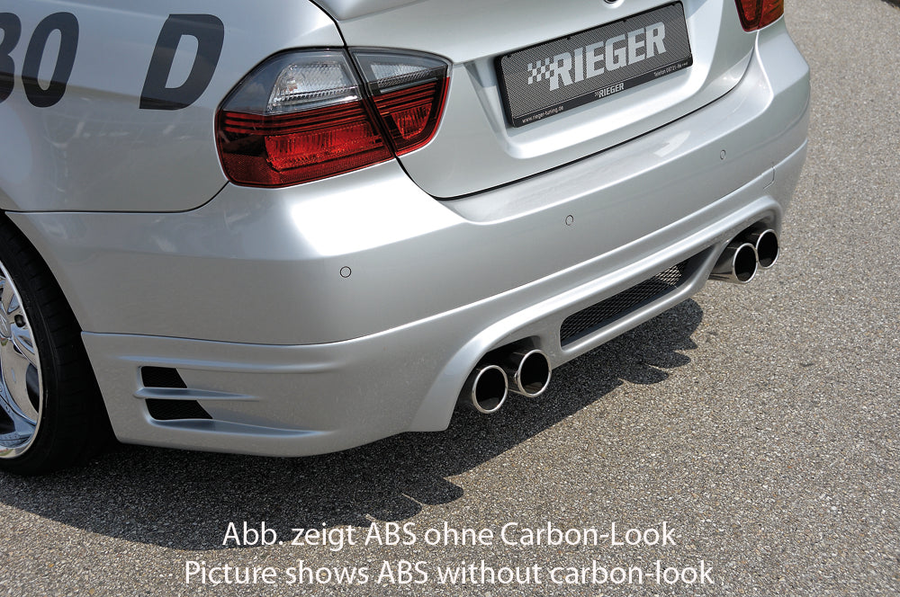 Rieger 00099578 BMW 3 Series E90 E91 Rear Diffuser for Twin Tailpipe Left & Right - Carbon-Look