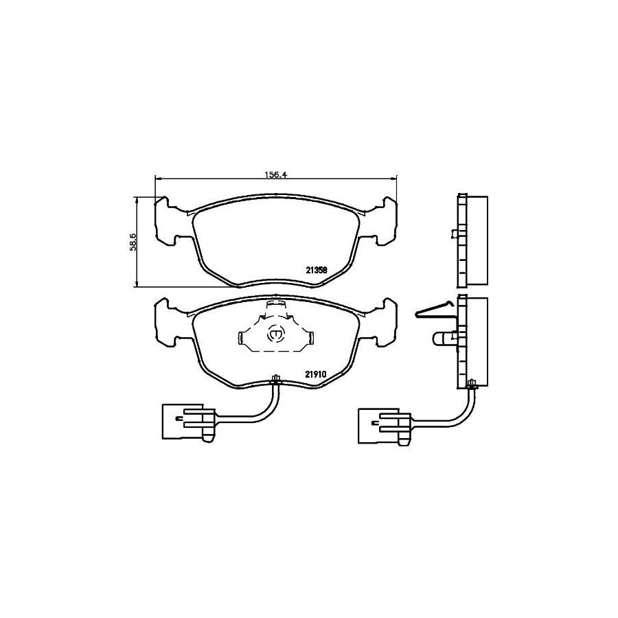 Hella 8DB 355 007 991 Brake Pad Set With Integrated Wear Warning Contact