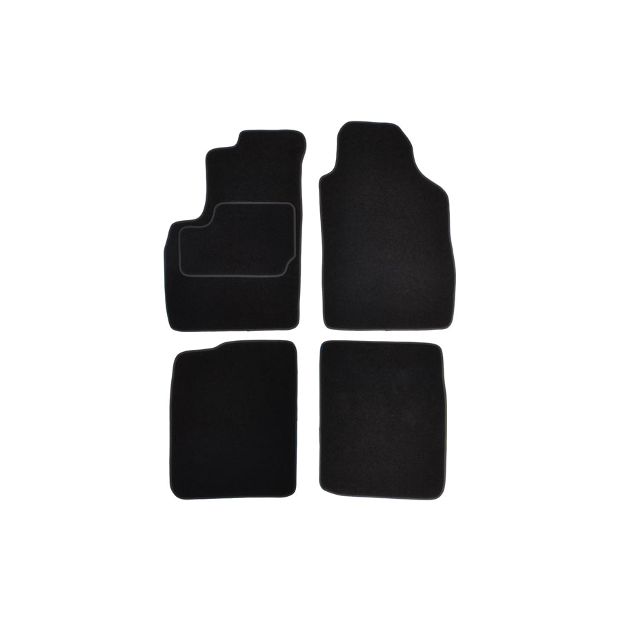 CUSTOPOL Tailored FIA170C Floor mat set for FIAT Panda II Hatchback (169) Textile, Front and Rear, Quantity: 4, Black