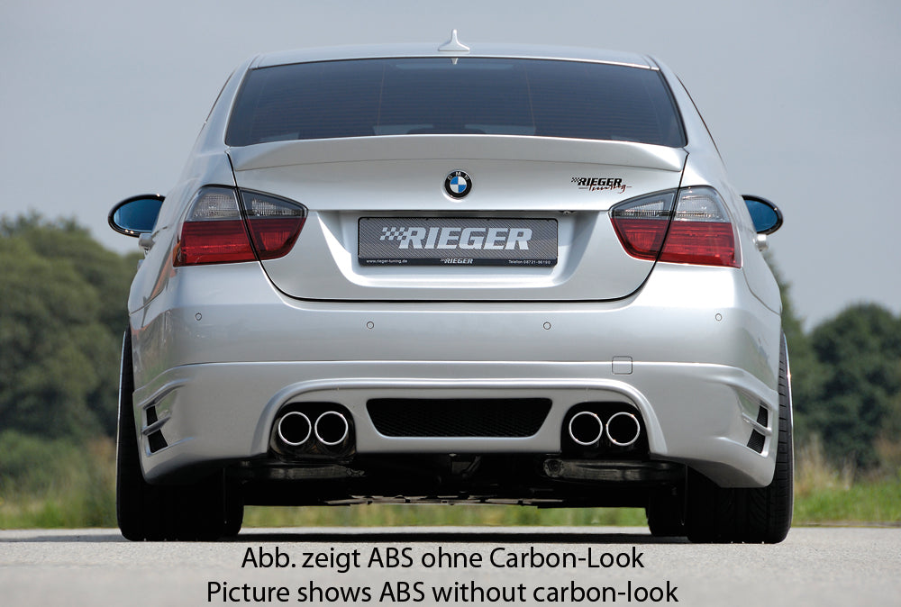 Rieger 00099578 BMW 3 Series E90 E91 Rear Diffuser for Twin Tailpipe Left & Right - Carbon-Look