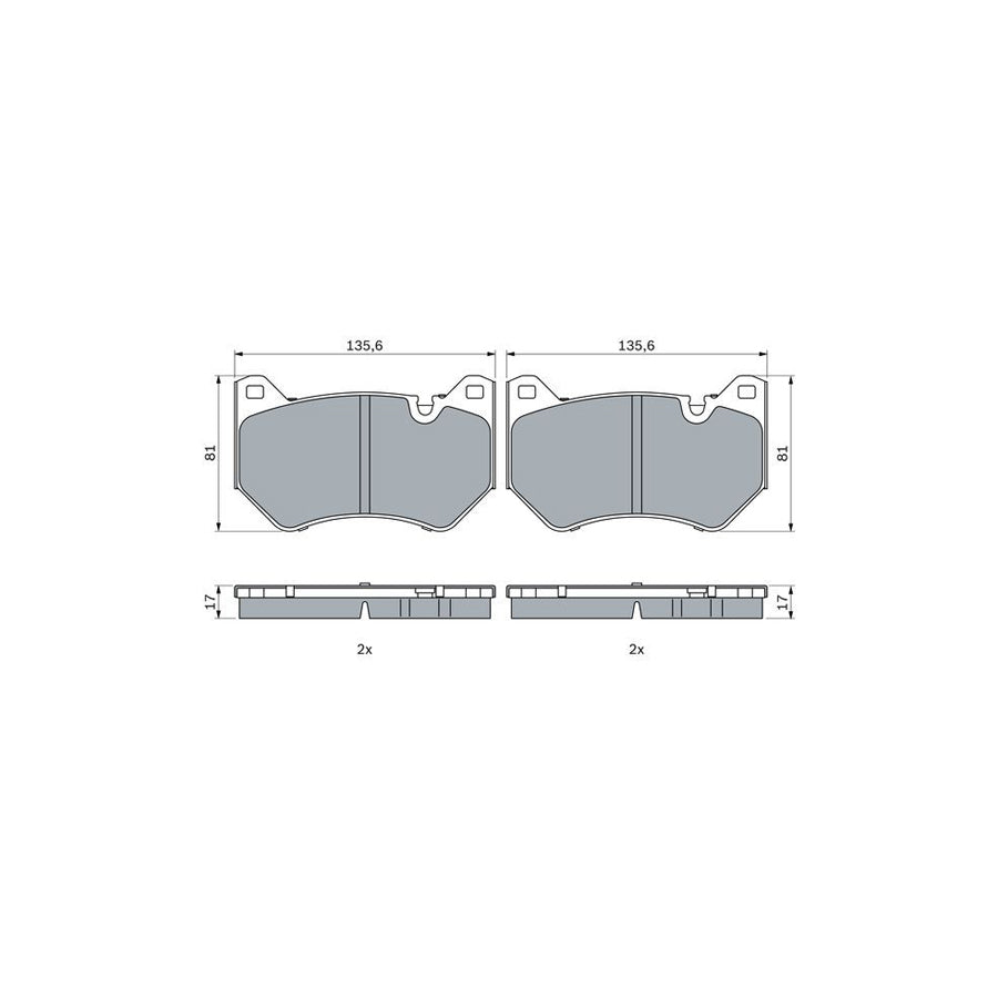 Bosch 0986424966 Brake Pad Set For Audi Q5 With Anti Squeak Plate With Mounting Manual BP2583