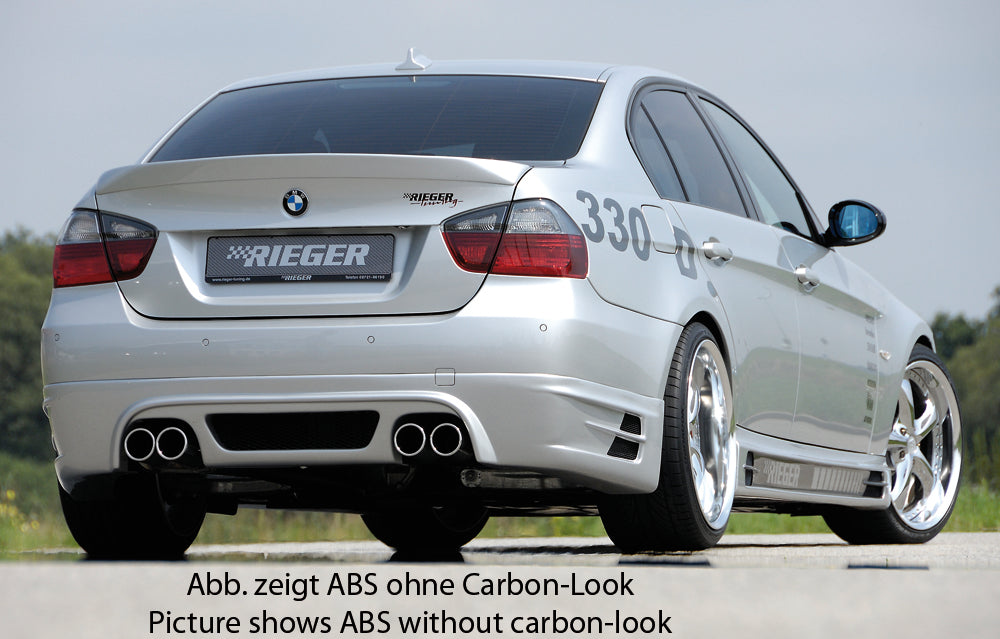 Rieger 00099578 BMW 3 Series E90 E91 Rear Diffuser for Twin Tailpipe Left & Right - Carbon-Look